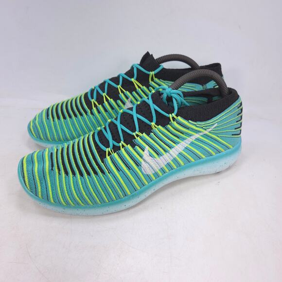Nike Free RN Motion Flyknit Athletic Shoe Womens Size 10 834585-300 Green - Picture 1 of 10